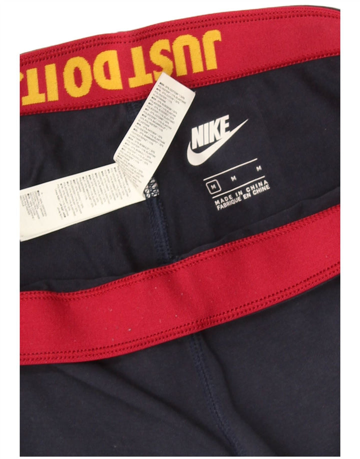 NIKE Grafiske Leggings til kvinder UK 12 Mellem marineblå bomuld