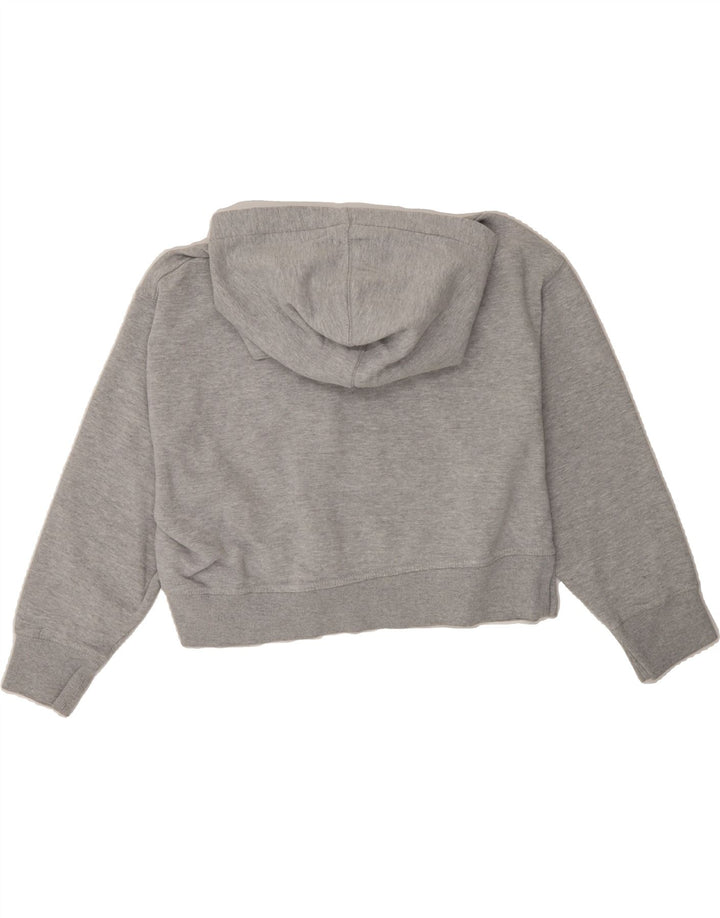 ZARA Womens Crop Hoodie Jumper UK 14 Medium Grey Cotton Vintage Zara and Second-Hand Zara from Messina Hembry 