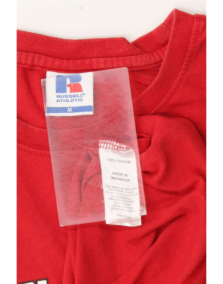 RUSSELL ATHLETIC Herre grafisk T-shirt Top Medium Rød Bomuld