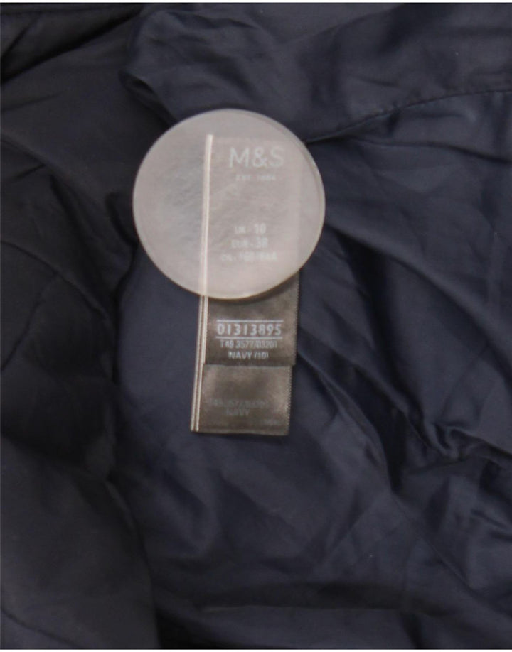 Marks & Spencer Quiltet polstret jakke til kvinder UK 10 Small Navy Blue