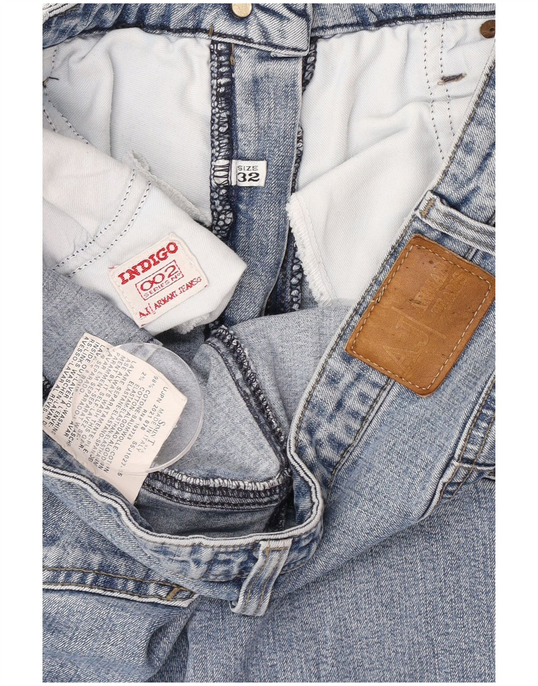 Armani Dame Indigo Straight Jeans W32 L32 Blå Bomuld