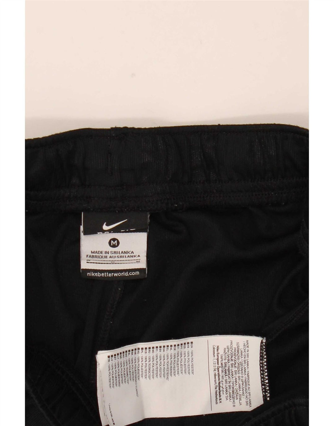 Nike Herre Dri Fit Sportshorts Medium Sort Stribet Polyester