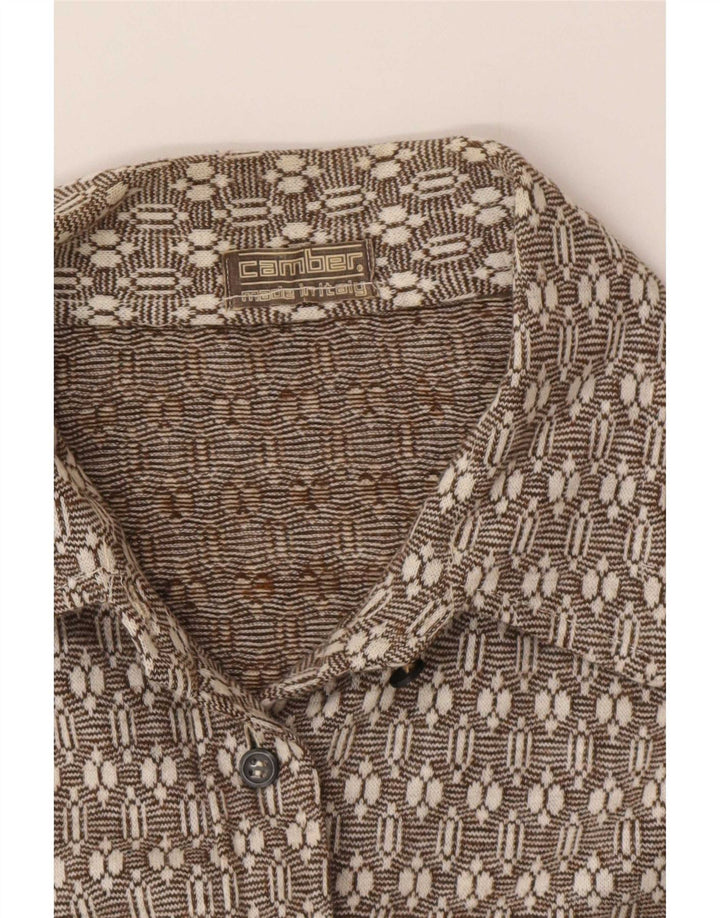 Camber Dame Flanelskjorte UK 16 Stor Brun Geometrisk