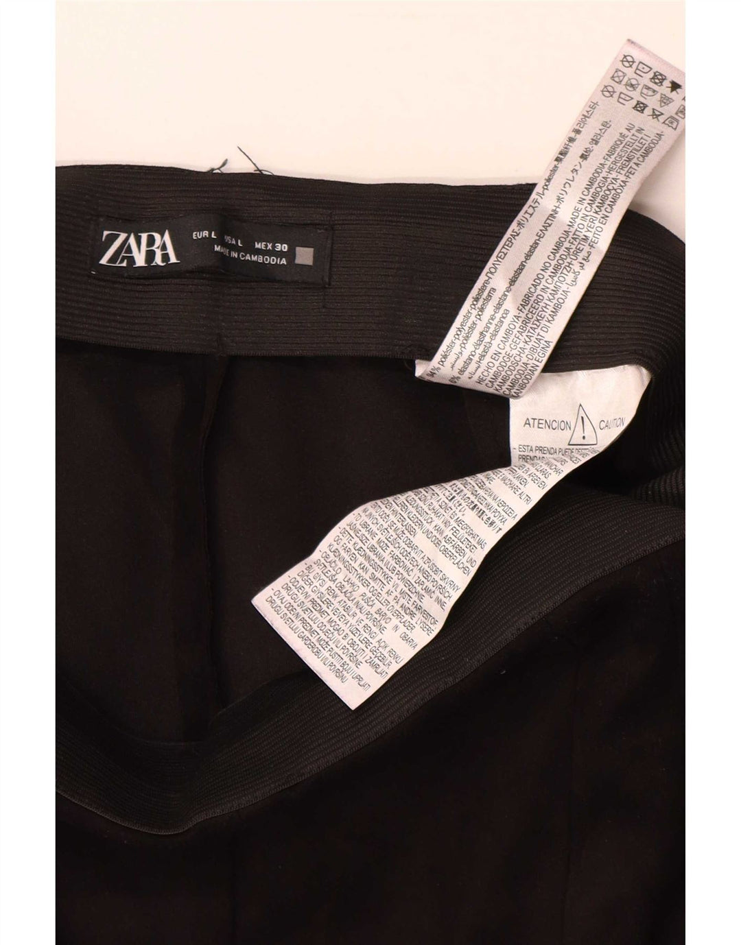 Zara Womens Leggings UK 14 Large Black Polyester