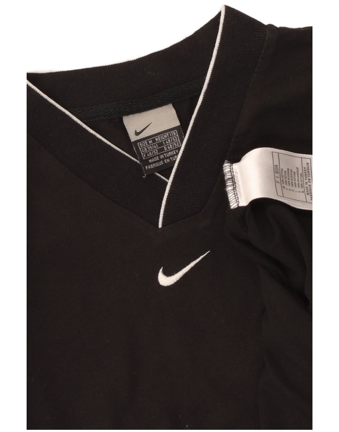 NIKE Herre T-Shirt Top UK 39/41 Medium Sort Bomuld