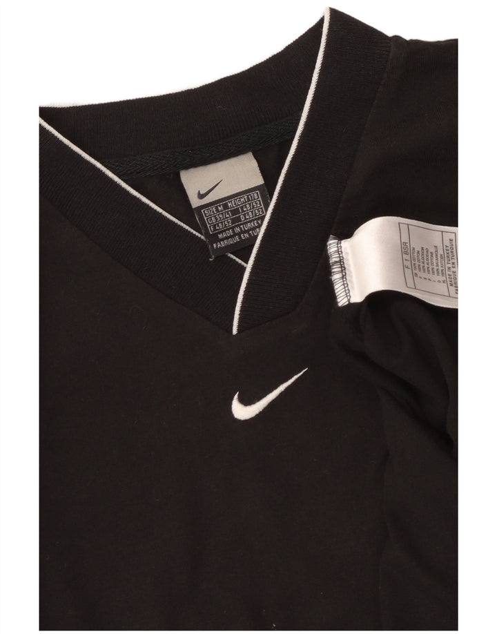 NIKE Herre T-Shirt Top UK 39/41 Medium Sort Bomuld
