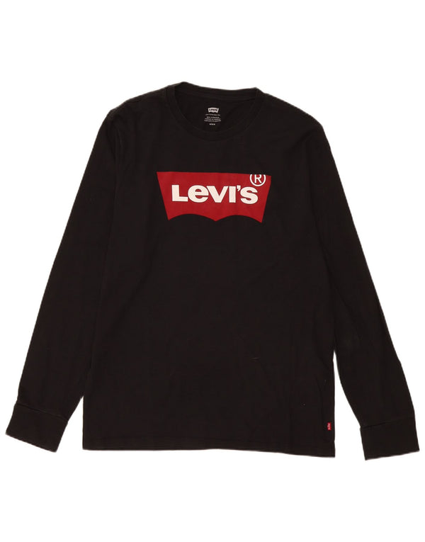 Levi's Herre grafisk top Langærmet medium sort bomuld