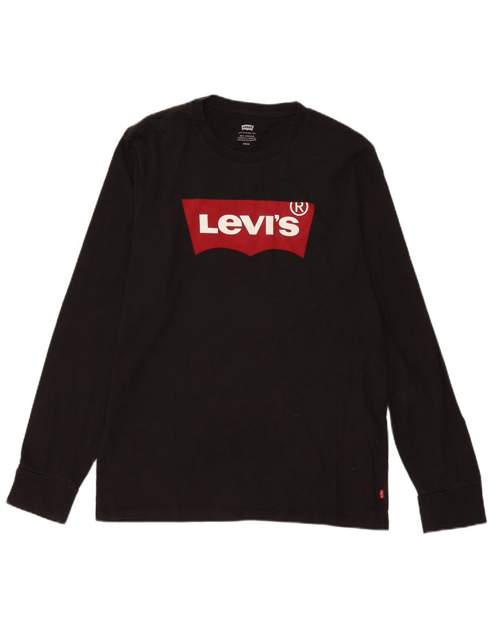Levi's Herre grafisk top Langærmet medium sort bomuld