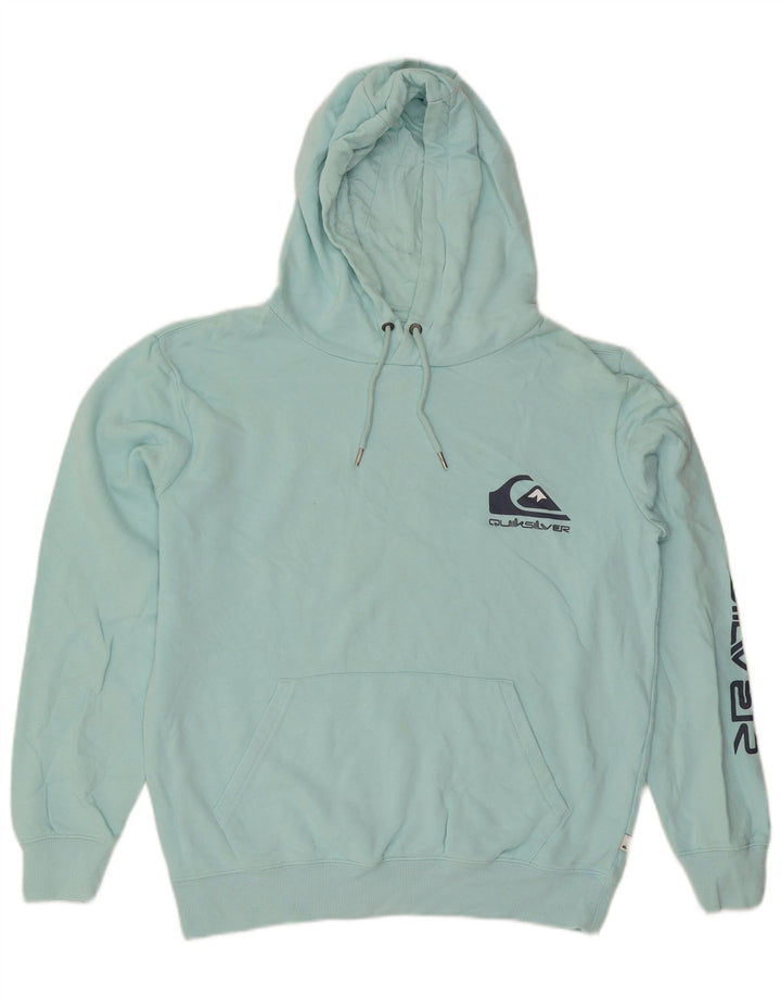 Quiksilver Dame Grafisk Oversized Hoodie Jumper UK 14 Medium Turkis