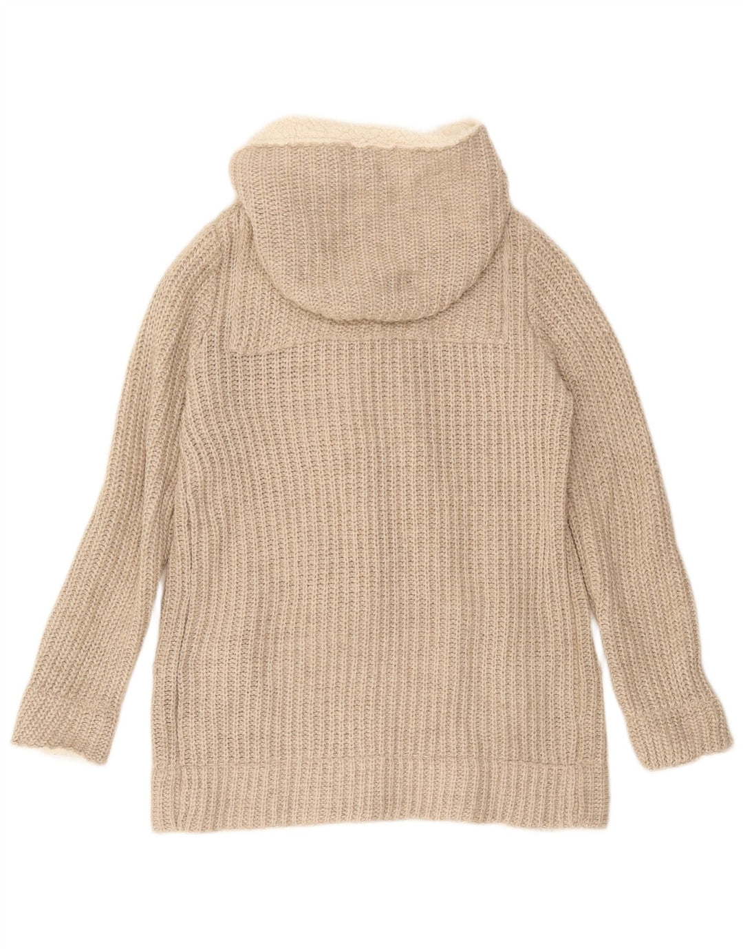 Zara sweater med hætte til kvinder UK 14 Medium Beige Polyester
