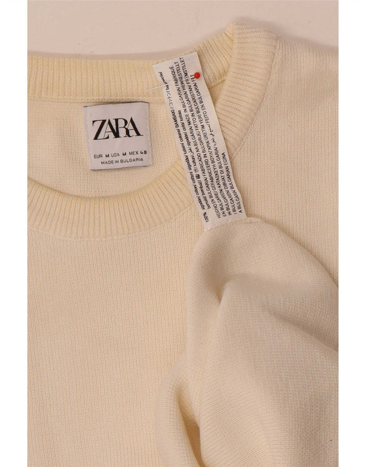 Zara Herre sweater med rund hals, medium off white bomuld