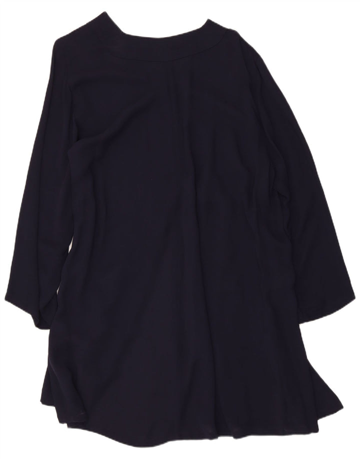 MARINA RINALDI Womens Long Sleeve Cardigan Top Size 19 Small Navy Blue