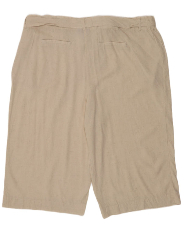 Marks & Spencer kvinders autograf chino shorts UK 24 3XL W48 Beige hør