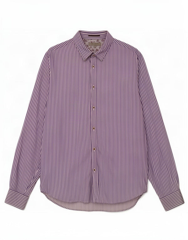Ted Baker Mens Shirt Size 5 XL Blue Pinstripe Cotton