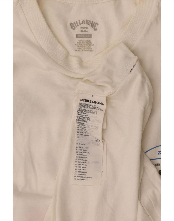Billabong Herre Grafisk T-Shirt Top Medium Hvid Bomuld