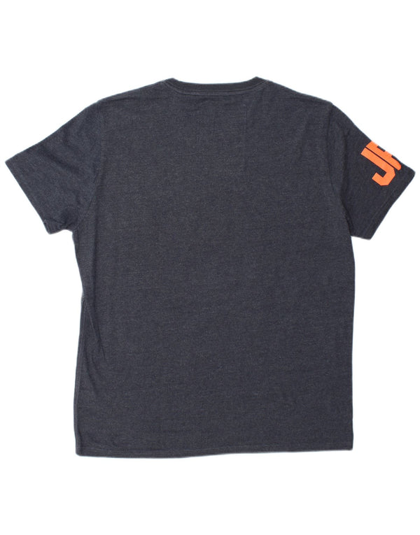 Superdry Herre grafisk T-shirt Top 2XL Grå Colourblock Bomuld