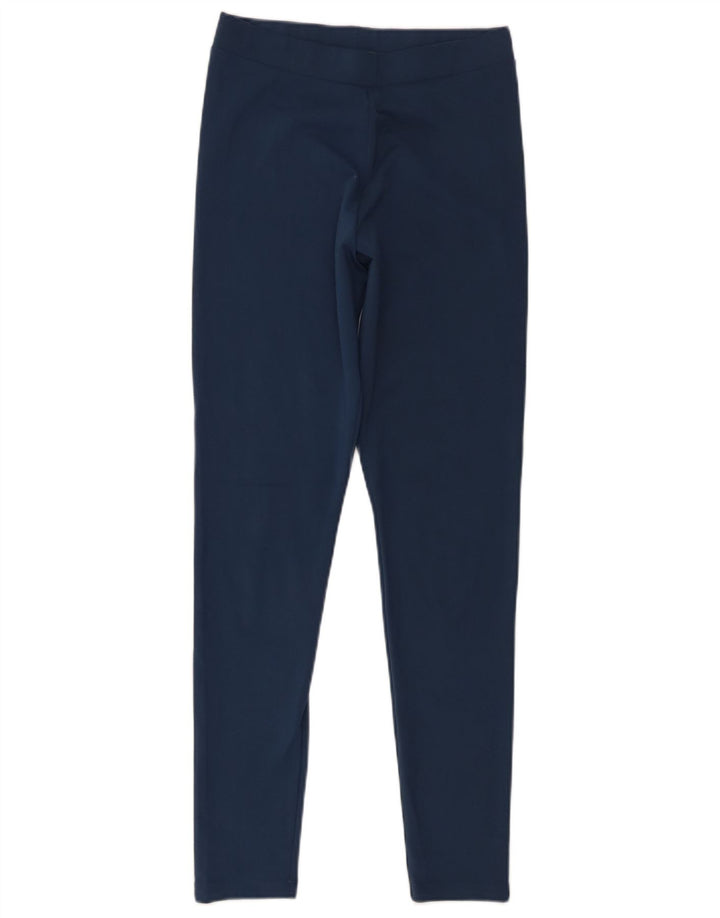 Adidas Dame Grafiske Leggings UK 10 Small Navy Blue Polyester