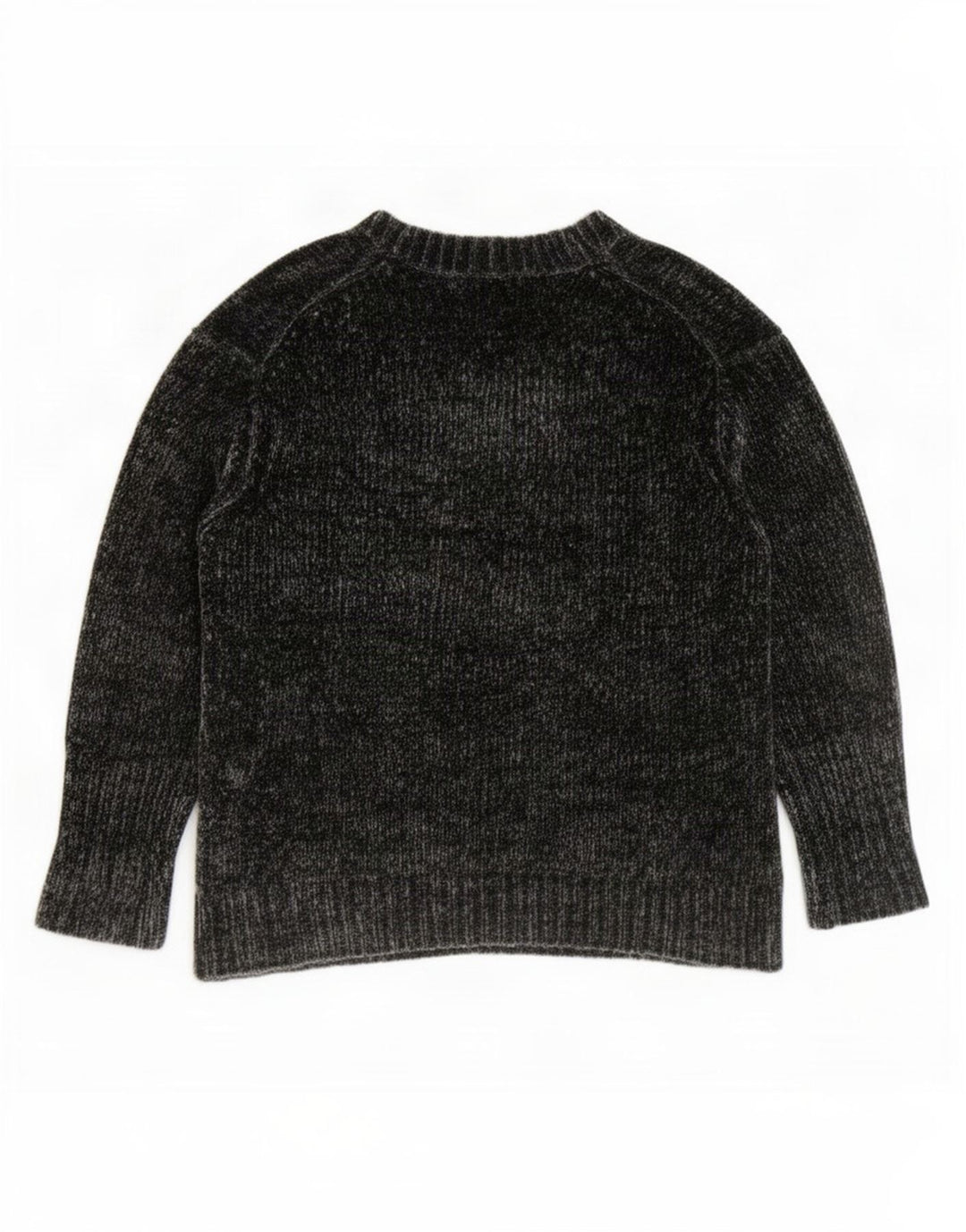Zara Dame Oversized 3/4-ærmet V-hals sweater UK 14 Medium Grå