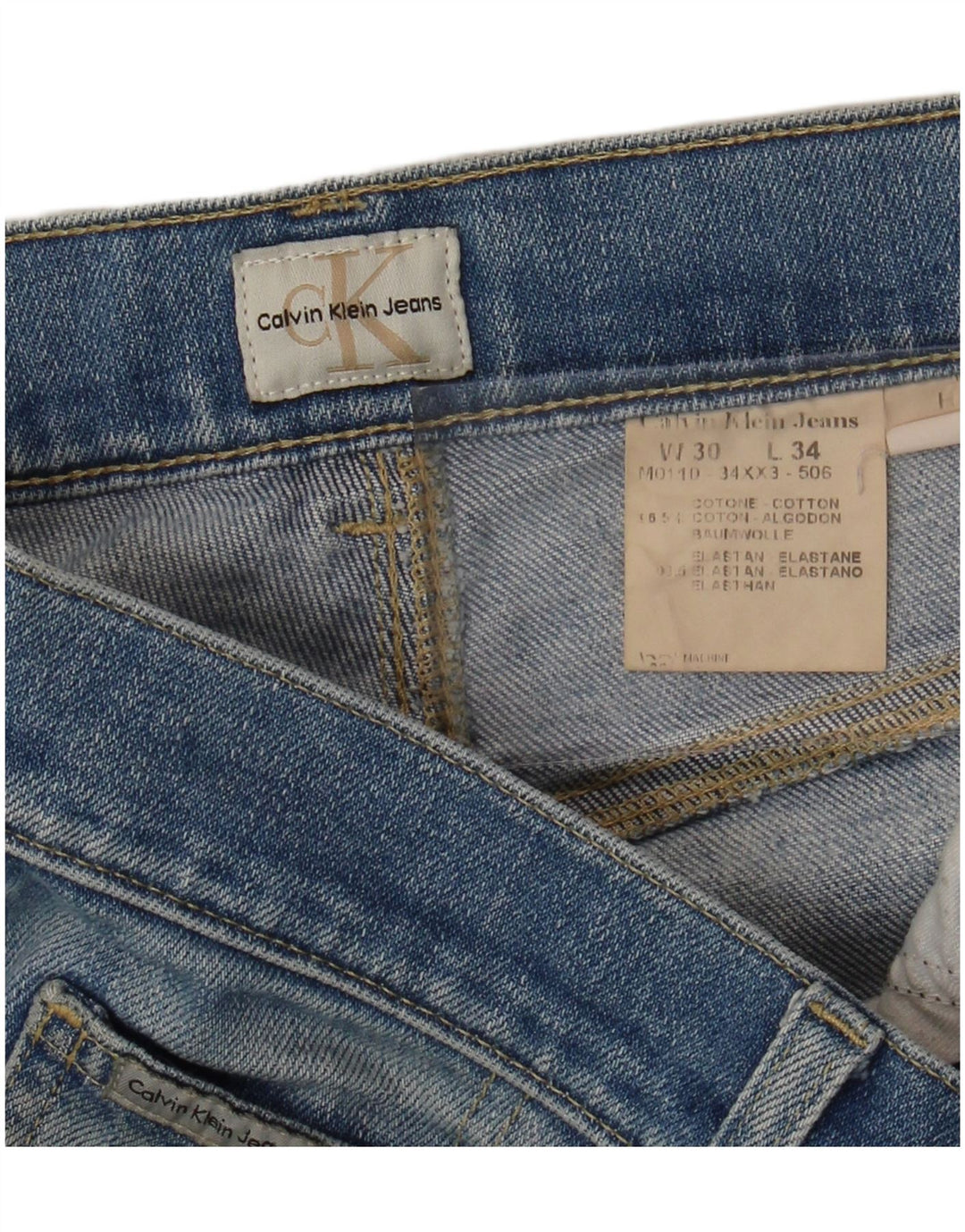 CALVIN KLEIN Herre Cropped Jeans W30 L29 Blå Bomuld