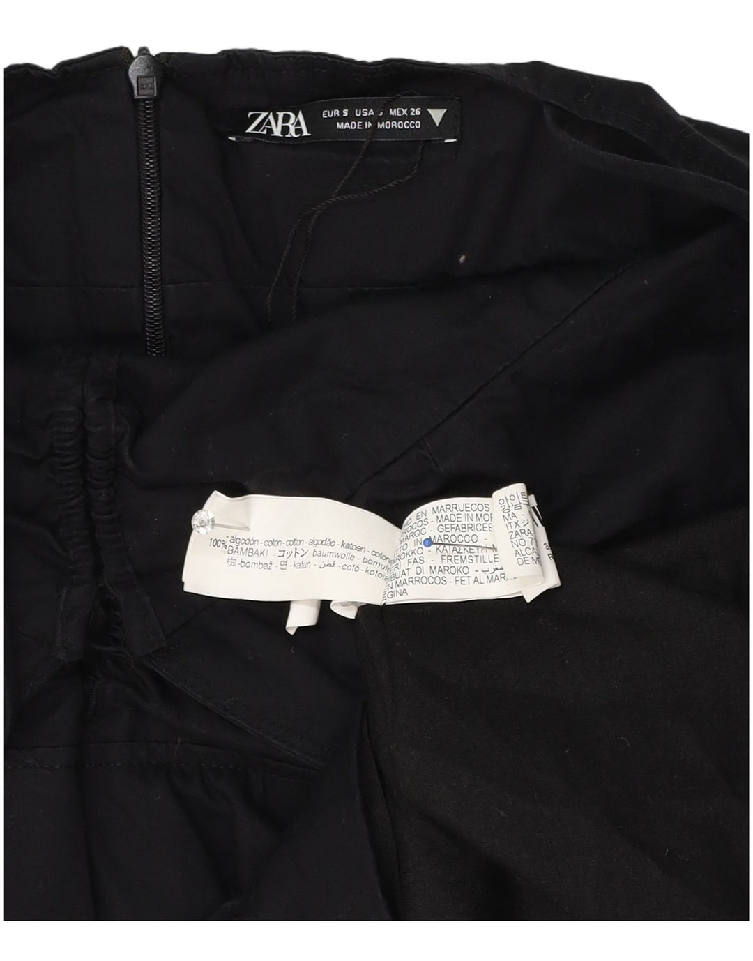 Zara Dame Ærmeløs Tunika Top UK 8 Small Navy Blue Bomuld