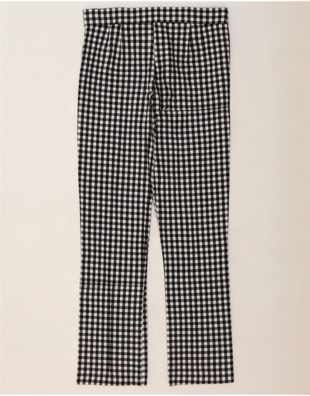 Zara Dame Bootcut Casual Bukser Large W30 L27 Sort Gingham