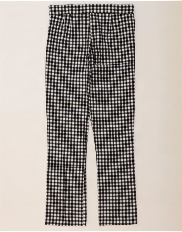 Zara Dame Bootcut Casual Bukser Large W30 L27 Sort Gingham