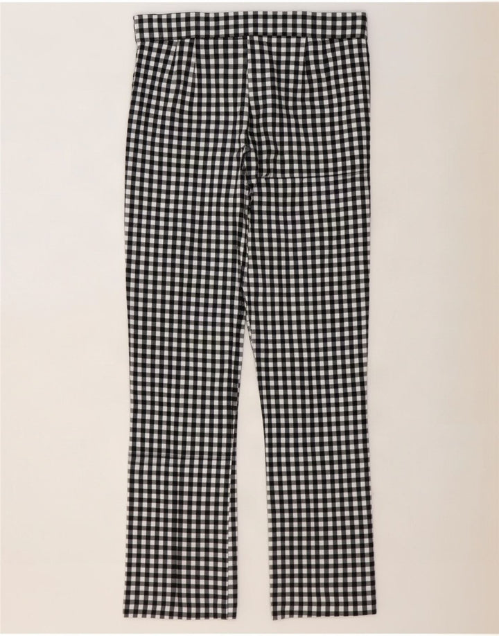 Zara Dame Bootcut Casual Bukser Large W30 L27 Sort Gingham