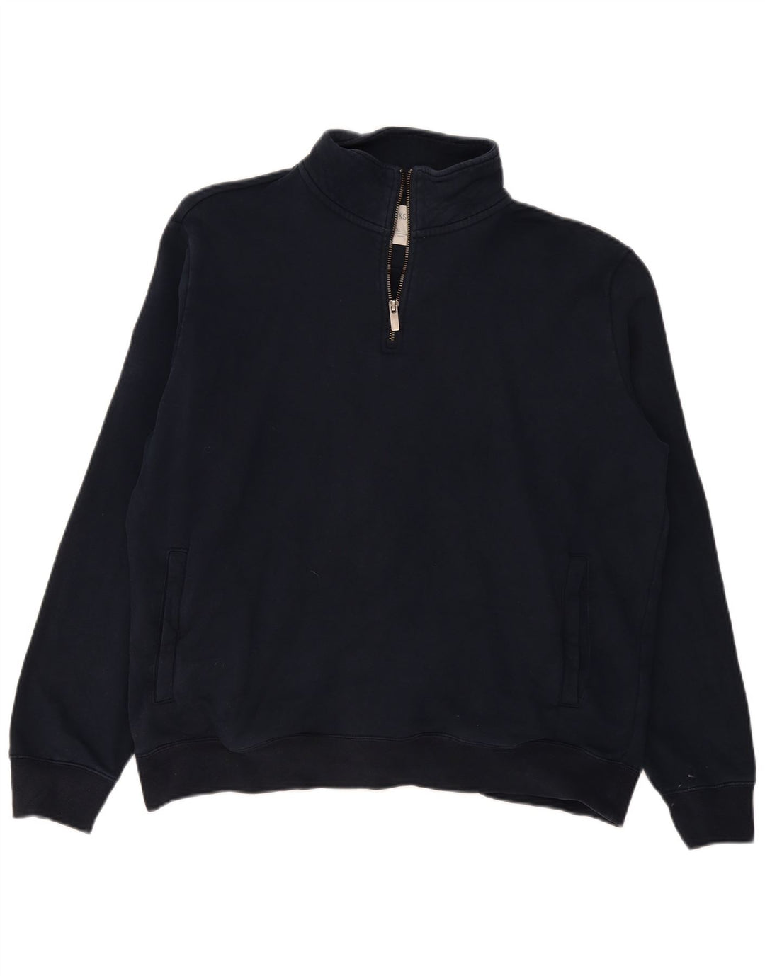 Marks & Spencer Sweatshirt med lynlås til mænd XL marineblå bomuld