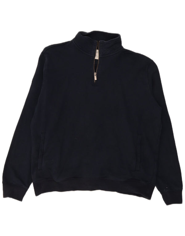 Marks & Spencer Sweatshirt med lynlås til mænd XL marineblå bomuld