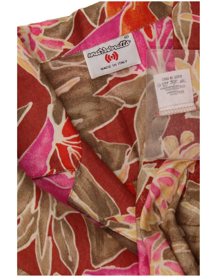 MAZZONETTO Kortærmet skjorte til kvinder IT 46 Stor flerfarvet blomster