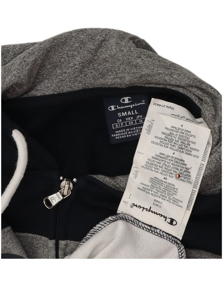 Champion Herre grafisk hættetrøje med lynlås lille marineblå farveblok