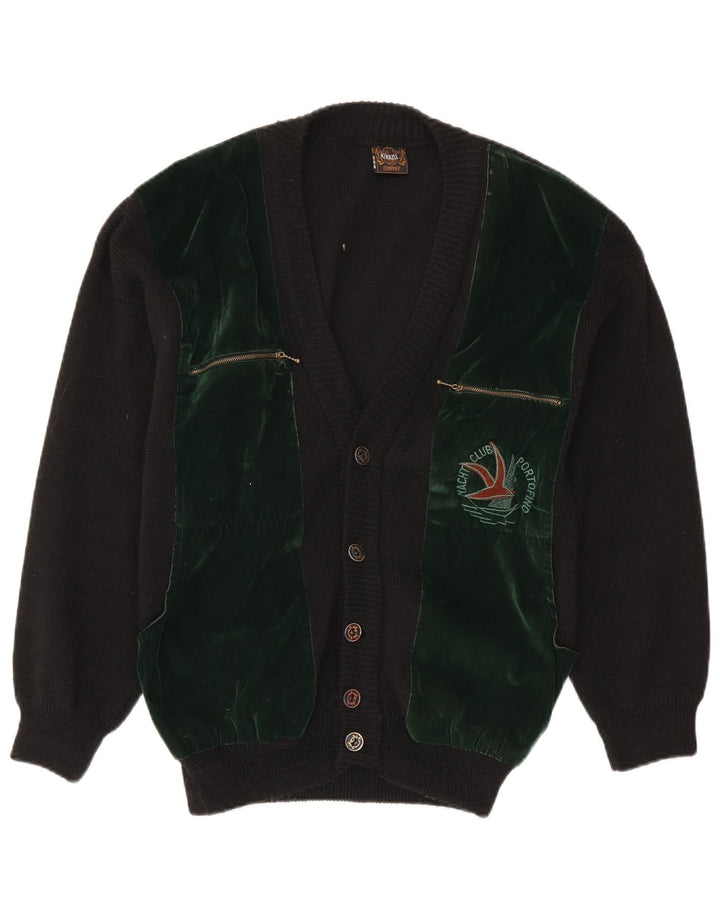 YACHTING CLUB Herre cardigan sweater Medium Sort Colourblock