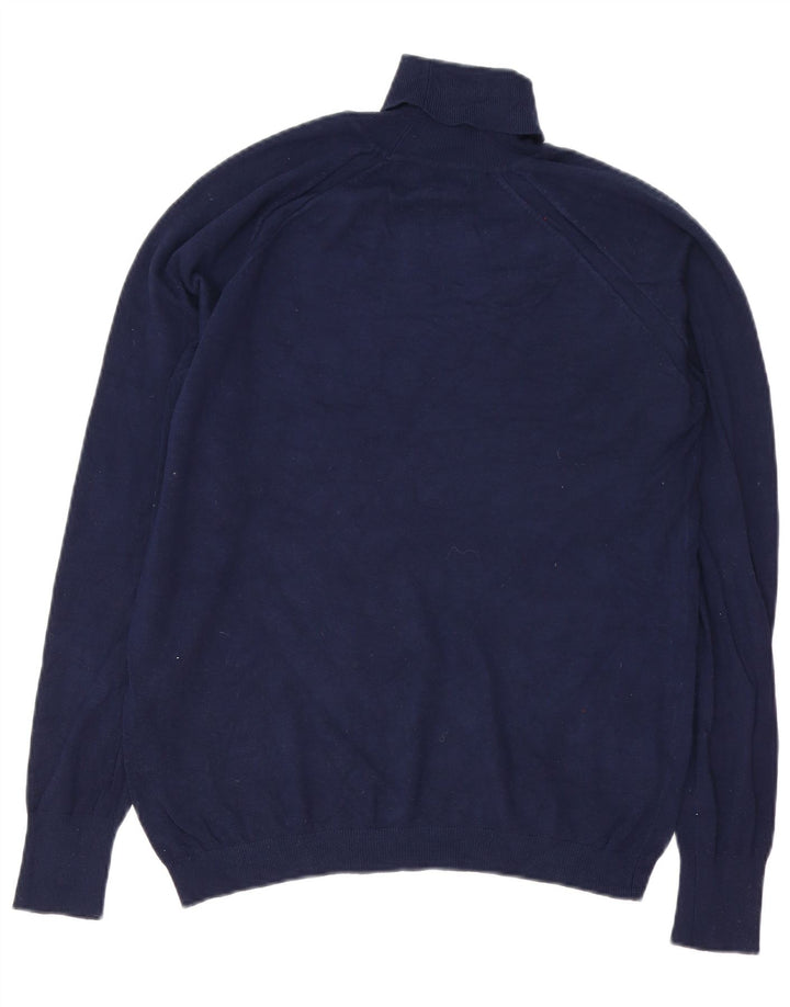 Zara Herre Rullehalstrøje Sweater Stor Marineblå Viscose