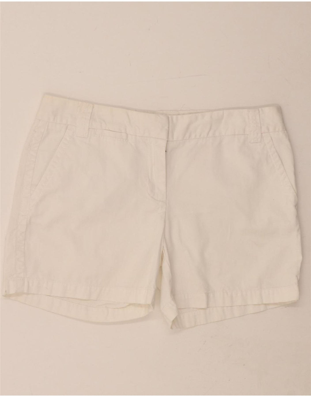 J. CREW Womens Broken In Chino Shorts US 8 Medium W30 White Cotton Vintage J. Crew and Second-Hand J. Crew from Messina Hembry 