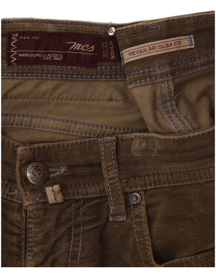 Marlboro Classics Herre Regular Slim Fit Casual Bukser W31 L34 Brun