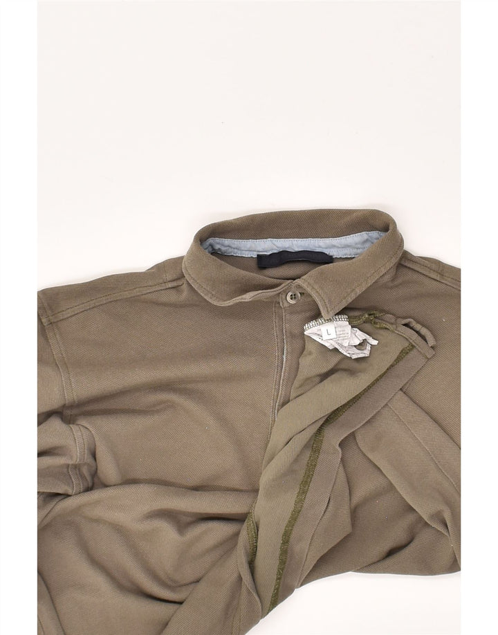 TRUSSARDI Mens Polo Shirt Large Grey Cotton | Vintage Trussardi | Thrift | Second-Hand Trussardi | Used Clothing | Messina Hembry 