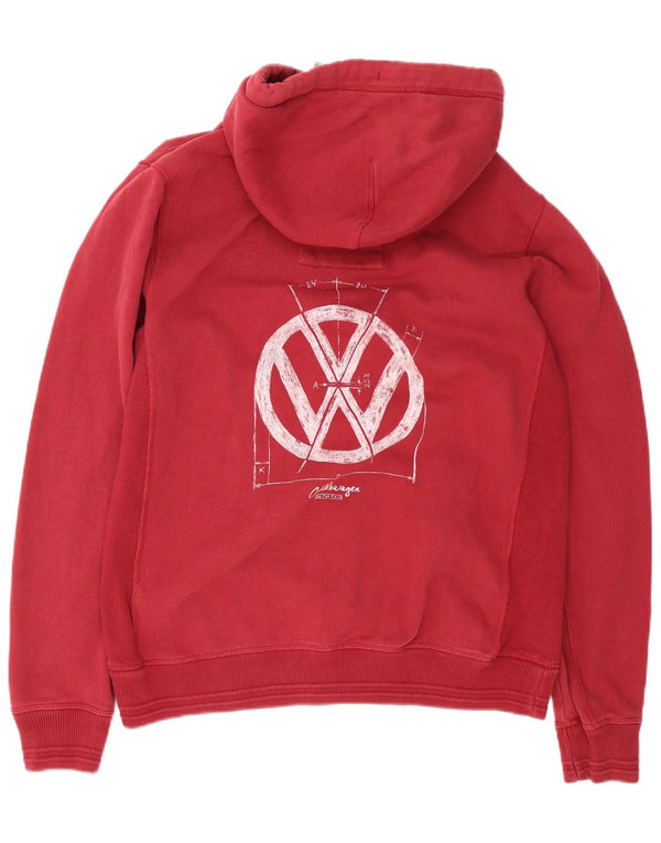 Fat Face Herre Volkswagen Graphic Zip Hættetrøje Sweater Large Bourgogne Bomuld