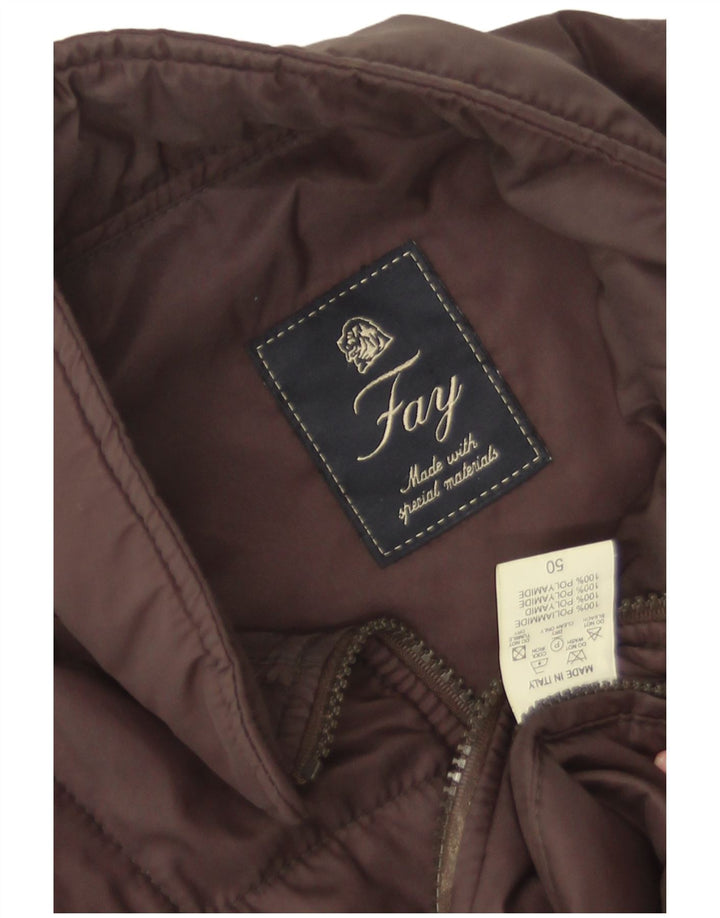 Fay Womens Polstret Gilet IT 50 XL Brun polyamid