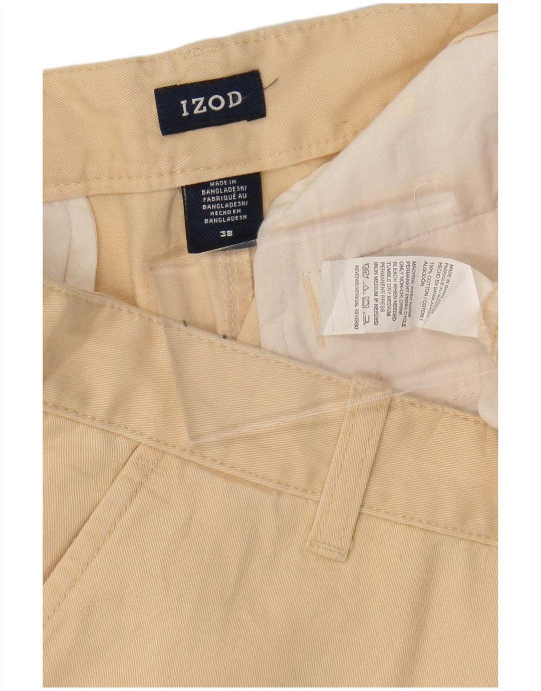 IZOD Herre Cargo Shorts W38 XL Beige Bomuld