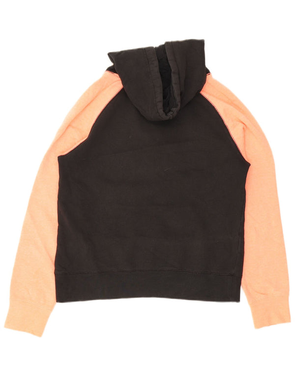 Hurley Womens Grafisk Oversized Hoodie Jumper UK 10 Small Black Colourblock