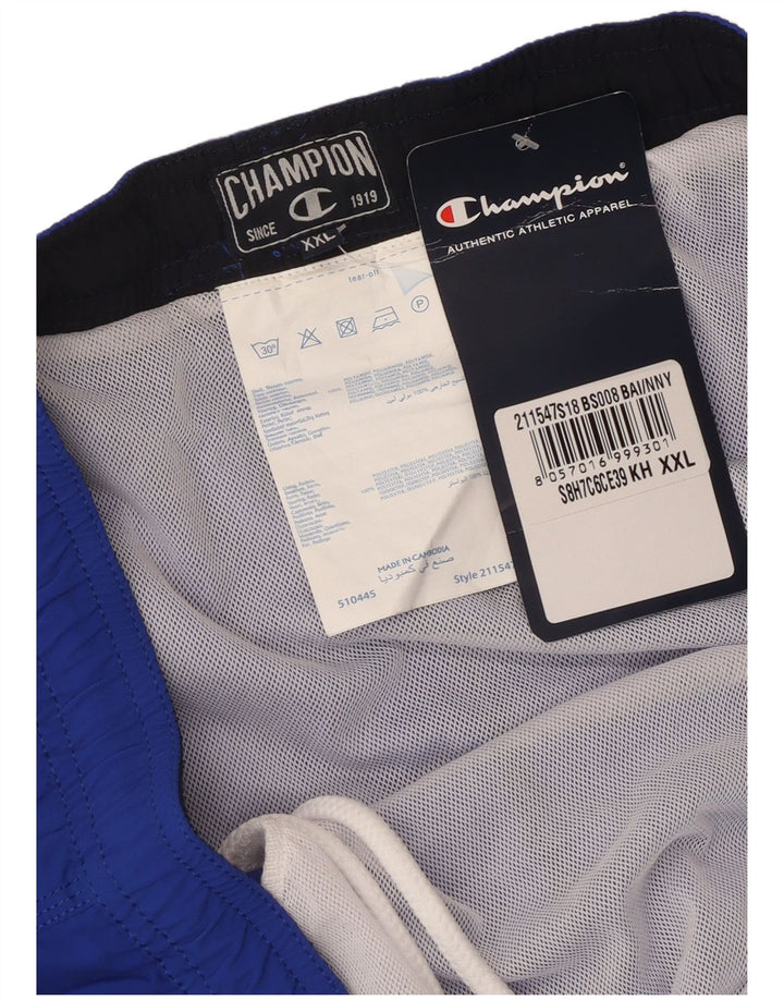 CHAMPION Grafiske svømmeshorts til mænd 2XL blå polyester