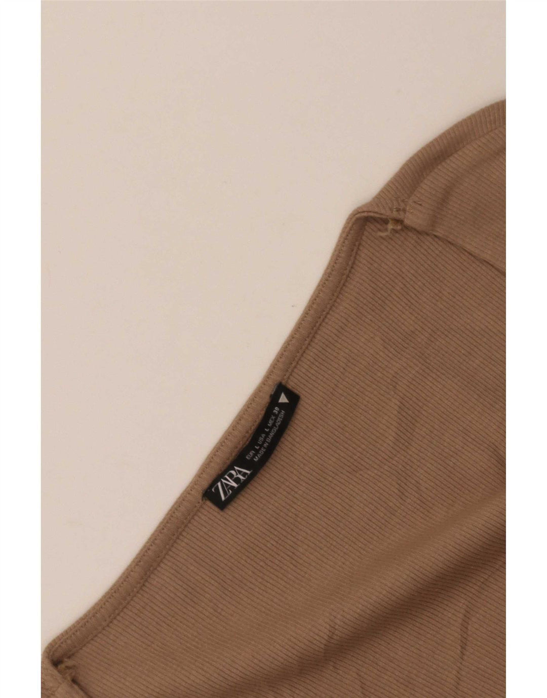 Zara Dame Crop Top Langærmet UK 14 Stor Brun