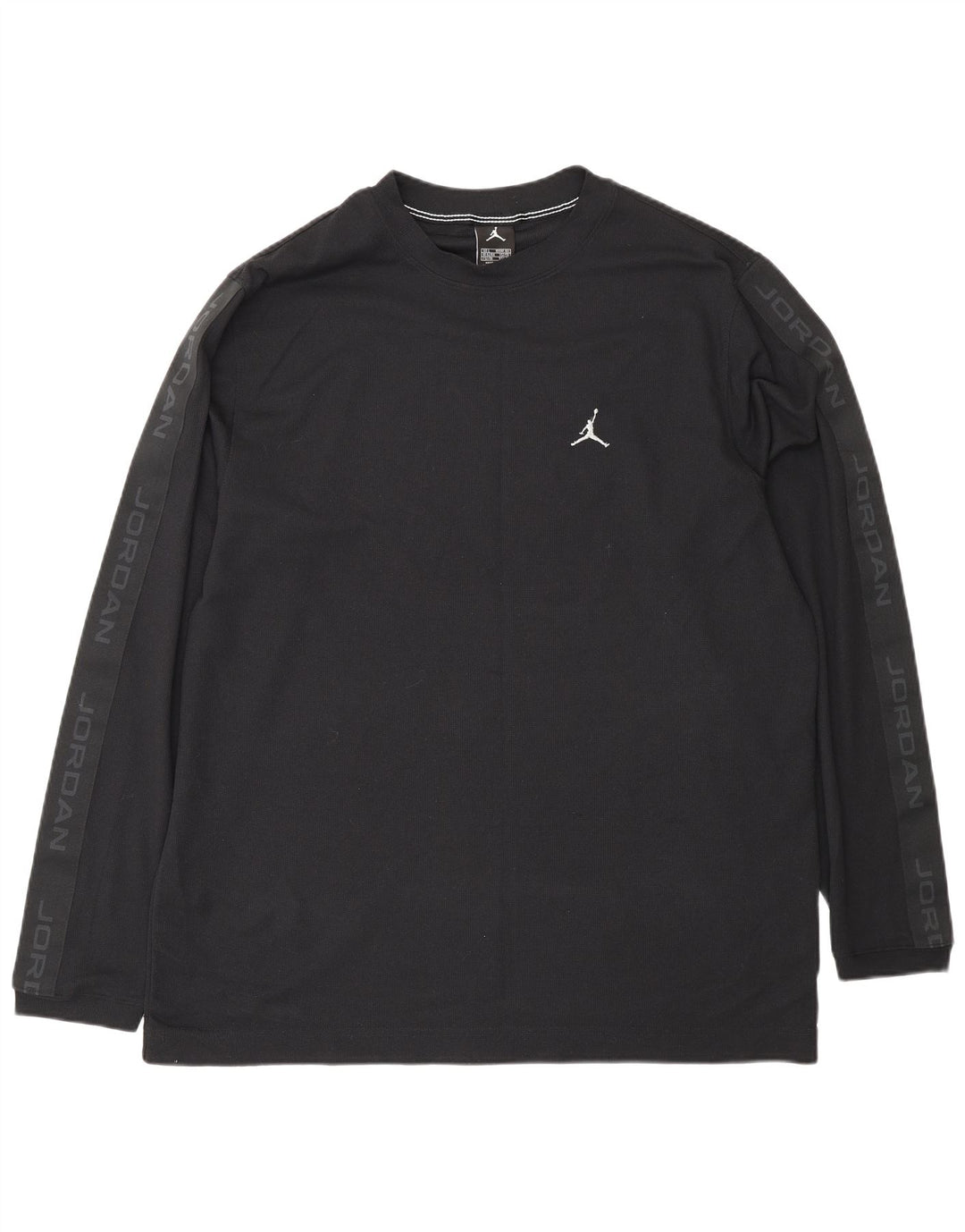Jordan Herre Grafisk Top Langærmet UK 42/44 Stor Sort Polyester