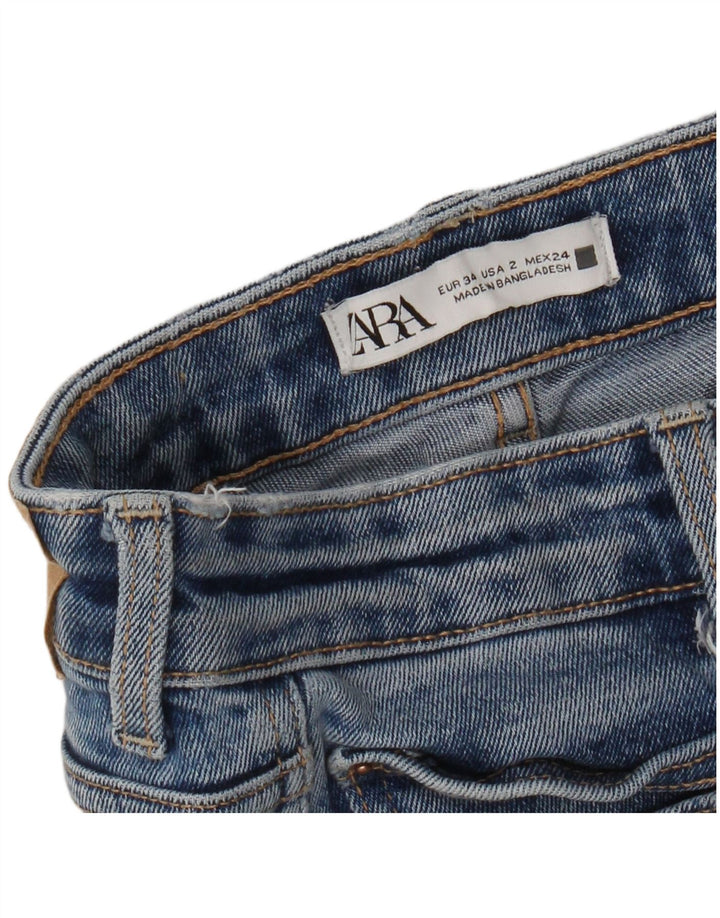 Zara Dame Bootcut Jeans EU 34 2XS W24 L25 Blå