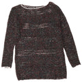 VINTAGE Dame Boat Neck Jumper Sweater UK 12 Medium Multicolored Flecked