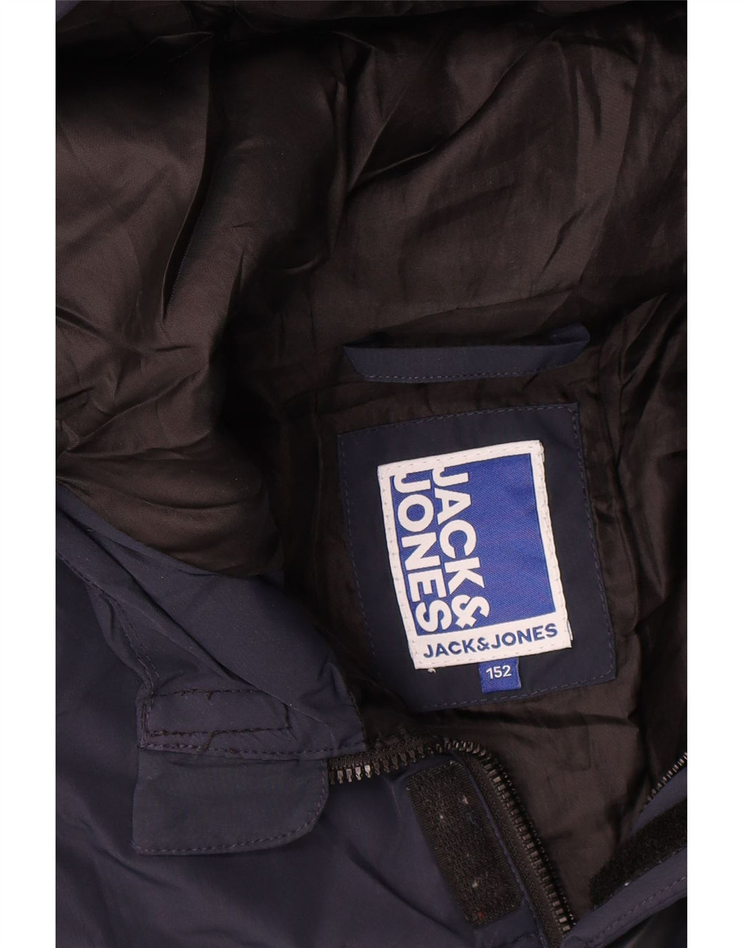 Jack & Jones drenge grafisk polstret hættejakke 11-12 år marineblå