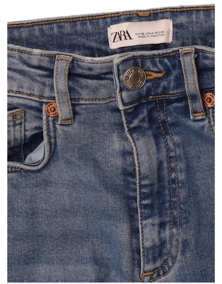 ZARA Womens Flared Jeans EU 36 XS W26 L25 Blue