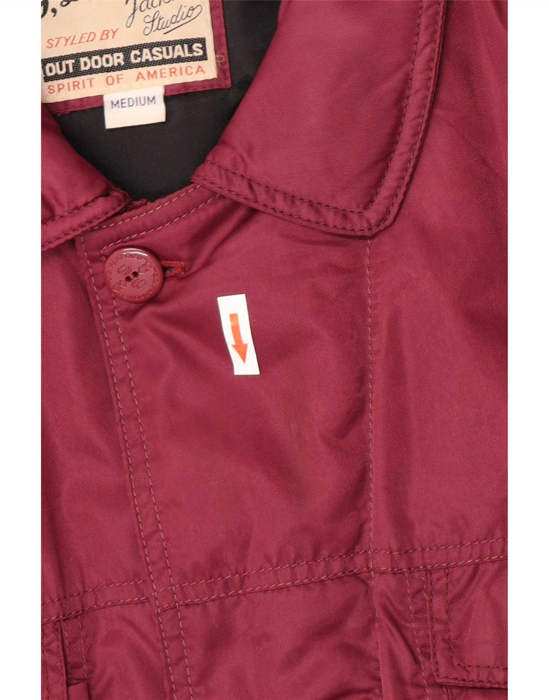 Vintage polstret bomberjakke til mænd UK 38 Medium Burgundy Nylon
