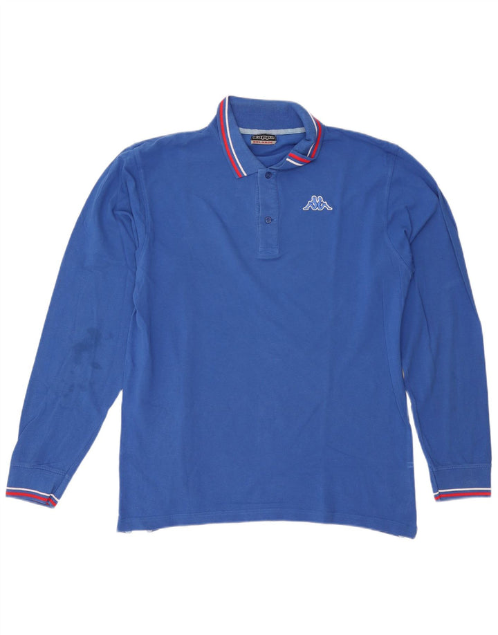 Kappa Langærmet Polo Shirt til mænd 2XL Blå Bomuld