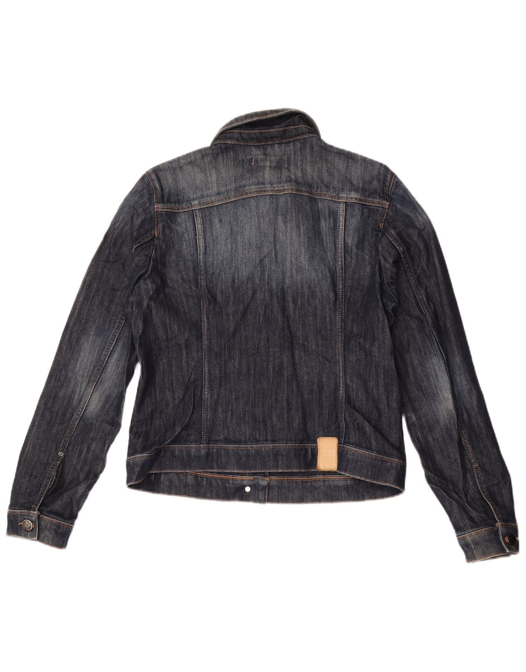 ZARA Dame Crop Denim Jacket UK 18 XL Navy Blue